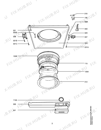 Взрыв-схема стиральной машины Privileg DYNAMIC7660, 20132 - Схема узла Door 003